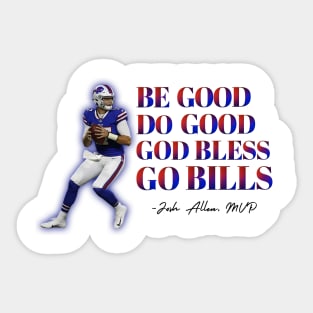 Be Good Do Good Go Bless Go Bills, Retro Allen Sports Sticker